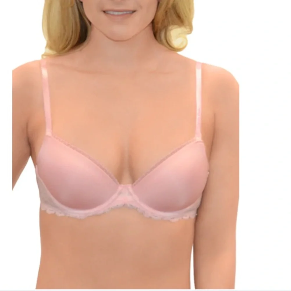 NWT Calvin Klein Seductive Comfort Lace Demi Lift Multiway Bra QF1444 Gray 34D